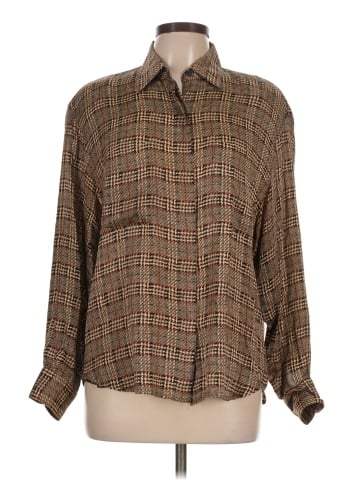 Anne Klein II Long Sleeve Silk Top (view 1)