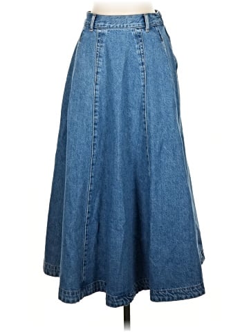Madewell Denim Circle Midi Skirt in Java Wash (view 1)