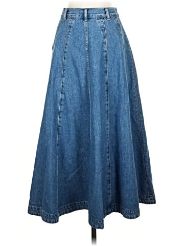 Madewell Denim Circle Midi Skirt in Java Wash (view 2)