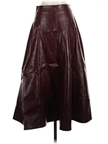 Aqua Faux Leather Skirt (view 2)