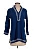 Escapada 100% Rayon Blue 3/4 Sleeve Blouse Size XS - photo 1