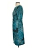 Connected Apparel Print Teal Cocktail Dress Size 4 (petite) - photo 5