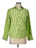Talbots 100% Cotton Stripes Green Long Sleeve Button-Down Shirt Size 10 - photo 1