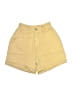 Pull&Bear Solid Yellow Khaki Shorts Size S - photo 1
