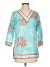 Barbara Gerwit Teal 3/4 Sleeve Blouse Size XS - photo 1