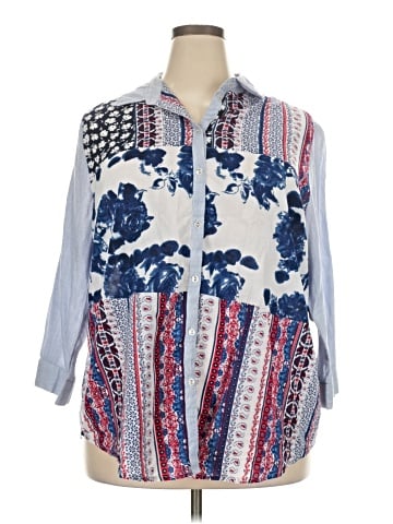 Allison Daley 3/4 Sleeve Button-Down Shirt (view 1)