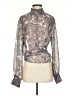 Elan 100% Polyester Paisley Gray Long Sleeve Blouse Size S - photo 1