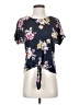 Iz Byer Blue Short Sleeve Blouse Size XS - photo 1