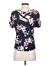 Iz Byer Blue Short Sleeve Blouse Size XS - photo 2