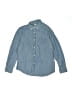 Crewcuts 100% Cotton Chevron-herringbone Blue Long Sleeve Button-Down Shirt Size 12 - photo 1