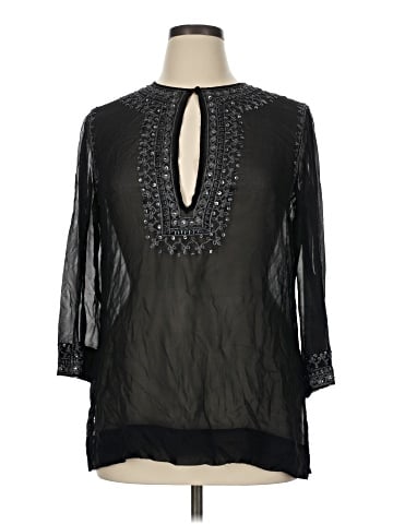 Maggy London 3/4 Sleeve Silk Top (view 1)