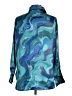 Bailey 44 100% Polyester Print Teal Long Sleeve Blouse Size M - photo 2