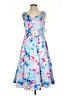 Alex Evenings Floral Blue Cocktail Dress Size 4 - photo 1