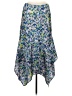 Aqua 100% Polyester Floral Blue Casual Skirt Size M - photo 1