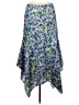Aqua 100% Polyester Floral Blue Casual Skirt Size M - photo 2