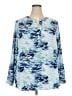 Zac & Rachel 100% Polyester Print Blue Long Sleeve Blouse Size 2X - photo 1