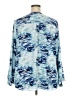 Zac & Rachel 100% Polyester Print Blue Long Sleeve Blouse Size 2X - photo 2