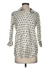Foxcroft 100% Cotton Print Ivory 3/4 Sleeve Button-Down Shirt Size 4 - photo 1