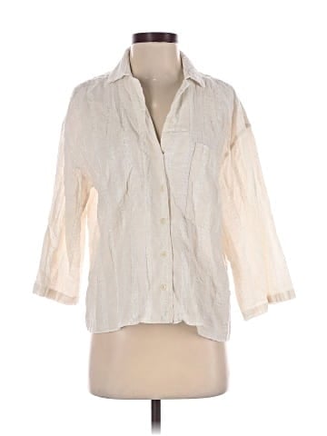 Zara 3/4 Sleeve Button-Down Shirt (view 1)