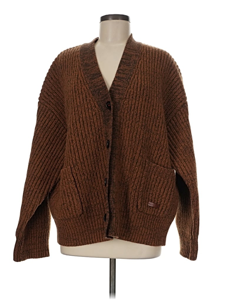 Pre-owned Assorted Brands Cardigan Sweater In Brown