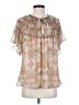 Bishop + Young 100% Polyester Tan Short Sleeve Blouse Size S - photo 1