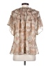 Bishop + Young 100% Polyester Tan Short Sleeve Blouse Size S - photo 2