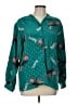 Diane von Furstenberg 100% Polyester Print Teal Long Sleeve Blouse Size L - photo 1