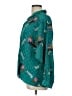 Diane von Furstenberg 100% Polyester Print Teal Long Sleeve Blouse Size L - photo 5