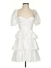 PrettyLittleThing 100% Polyester White Cocktail Dress Size 0 - photo 1