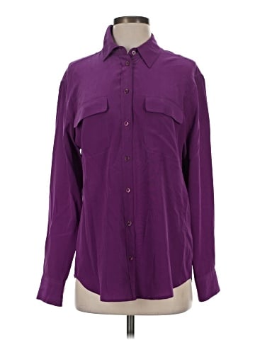 Equipment Long Sleeve Silk Top (view 1)