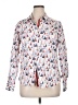 Foxcroft 100% Cotton Print White Long Sleeve Button-Down Shirt Size 16 - photo 1
