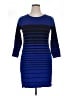 Spense Stripes Blue Casual Dress Size XL - photo 1