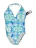 Speedo Print Blue One Piece Swimsuit Size 10 - photo 1