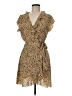 Sunday Best 100% Polyester Animal Print Tan Cocktail Dress Size 8 - photo 1