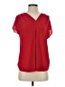 INC International Concepts 100% Polyester Red Short Sleeve Blouse Size S - photo 1