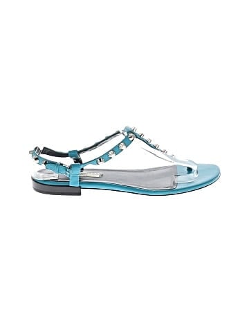 Balenciaga Leather Studded T-Strap Sandals (view 1)