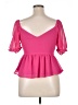 Dee Elly 100% Polyester Pink Short Sleeve Blouse Size M - photo 2