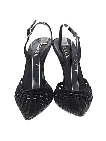 Prada Suede Caged Slingback Heels (view 2)