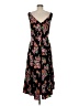 Ann Taylor 100% Polyester Floral Black Casual Dress Size 6 - photo 2