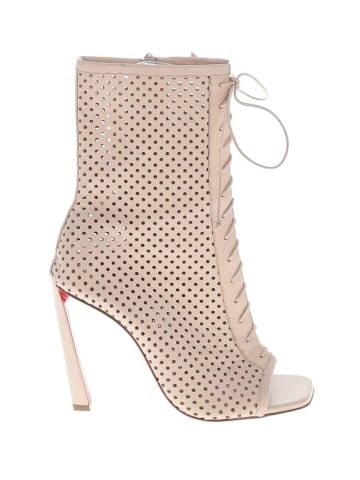 Christian Louboutin Leather Condora Peep Toe Boots (view 1)