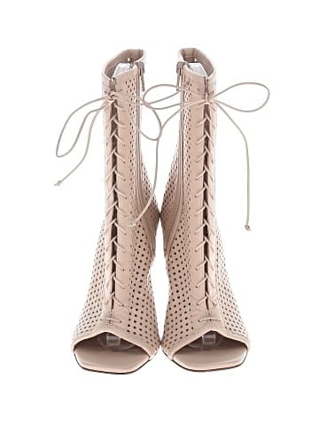 Christian Louboutin Leather Condora Peep Toe Boots (view 2)