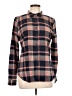 GOODTHREADS 100% Cotton Plaid Brown Long Sleeve Button-Down Shirt Size L - photo 1