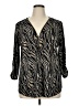 Robert Louis Animal Print Black 3/4 Sleeve Blouse Size XL - photo 1