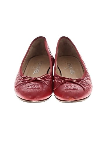 Chanel Quilted Leather Cap Toe Ballet Flats (view 2)