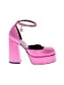 Versace 100% Satin Color Block Pink Heels Size EU (IT) 37 1/2 / US 7 1/2 - photo 1