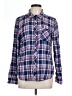 Allison Joy 100% Cotton Plaid Blue Long Sleeve Button-Down Shirt Size L - photo 1