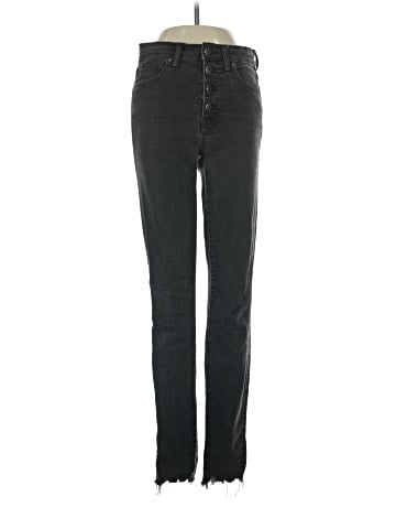 Madewell Tall 9" Mid-Rise Skinny Jeans in Berkeley Black: Button-Through Edition (view 1)