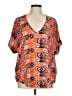 Lush 100% Polyester Orange Short Sleeve Blouse Size M - photo 1