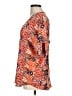 Lush 100% Polyester Orange Short Sleeve Blouse Size M - photo 5