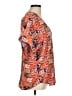 Lush 100% Polyester Orange Short Sleeve Blouse Size M - photo 4